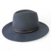 Wool Felt Fedora Floppy 3" Brim 58 cm Hat Slate Blue Gray Black Band Boho  eb-89339916